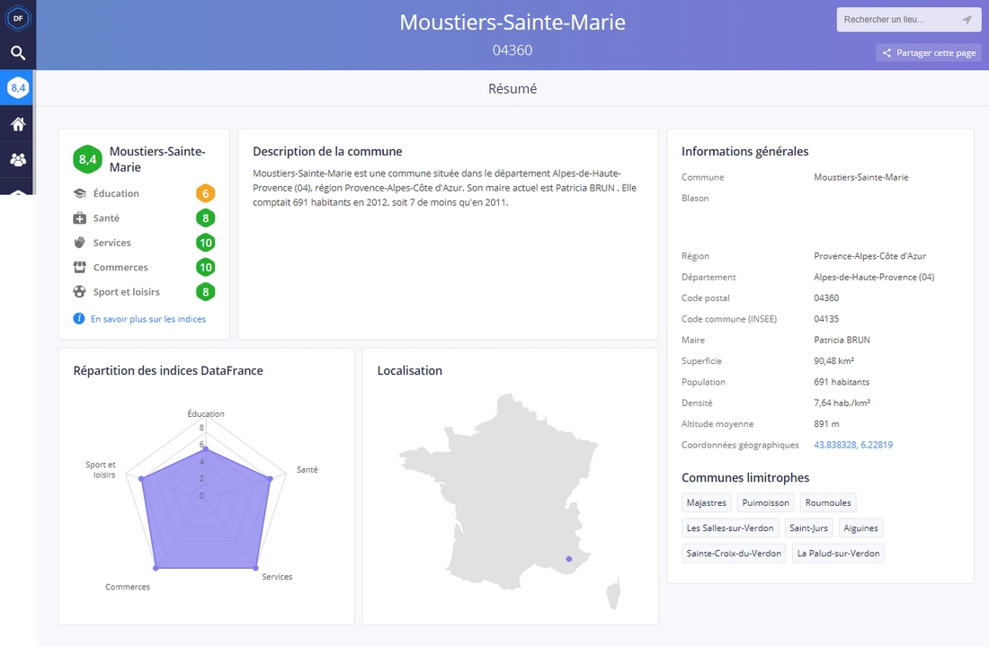 Open data et datavisualisation : Carte de la qualité de vie (DataFrance) open-data-datavisualisation-qualite-vie