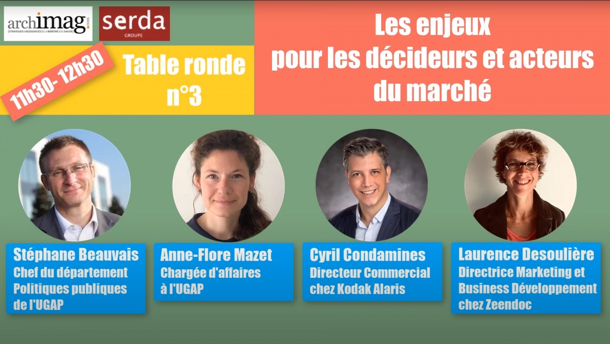 Table ronde n°3 : Revoir sa politique d’achats les enjeux pour les prestataires et fournisseurs du domaine, avec Stéphane Beauvais, Anne-Flore Mazet, Cyril Condamines et Laurence Desoulière. (DR) politique-achats-enjeux-prestataires-fournisseurs