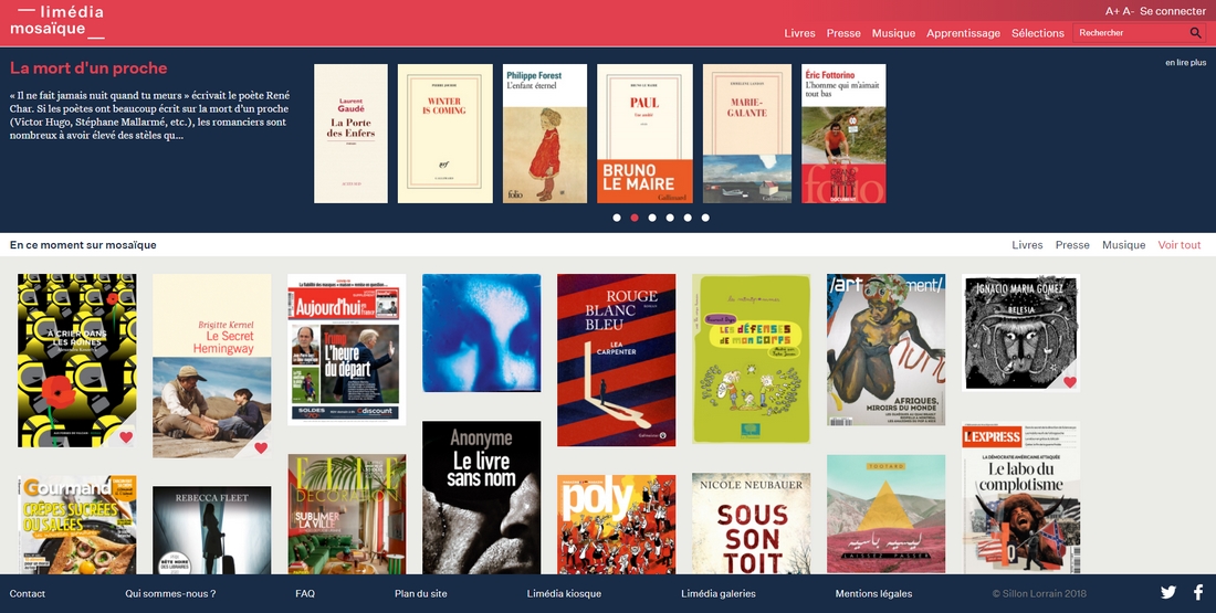 Le portail de prêt numérique Limédia Mosaïque porté par le Sillon Lorrain. (DR) pret-numerique-bibliotheque-pnb-limedia