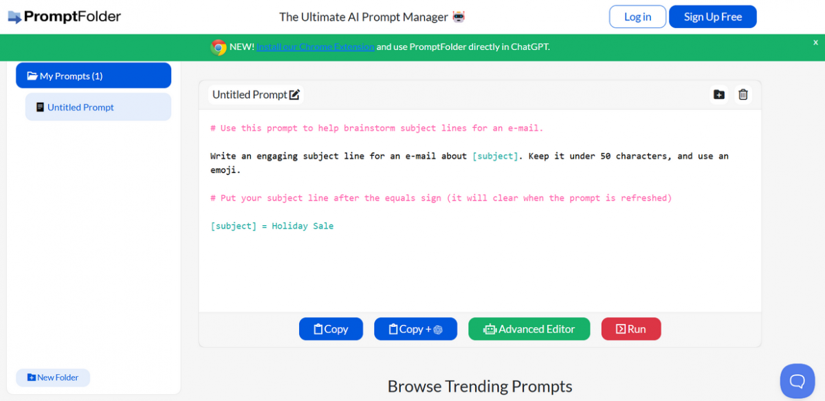 Interface PromptFolder prompt_folder_trois-outils-prompt-management-exploiter-intelligences-artificielles-generatives.png