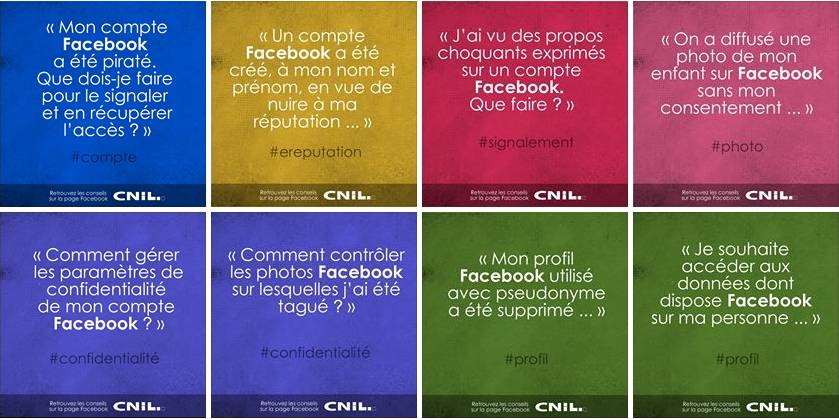 Les conseils de la Cnil concernant la vie privée sur Facebook. (DR)
