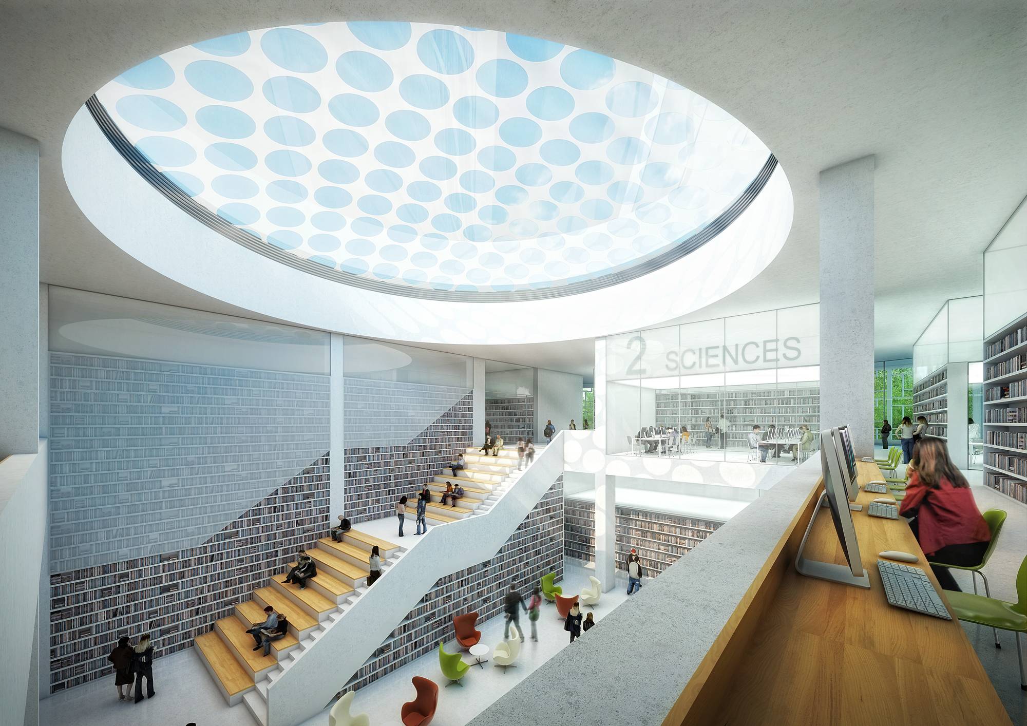 Le deuxième niveau du Lilliad Learning Center Innovation de Lille (Auer Weber/VIZE)