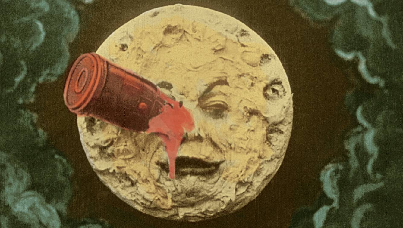 Image du film de science-fiction Le Voyage dans la lune, de Georges Méliès, sorti le 1er secptembre 1902. (Wikipedia)