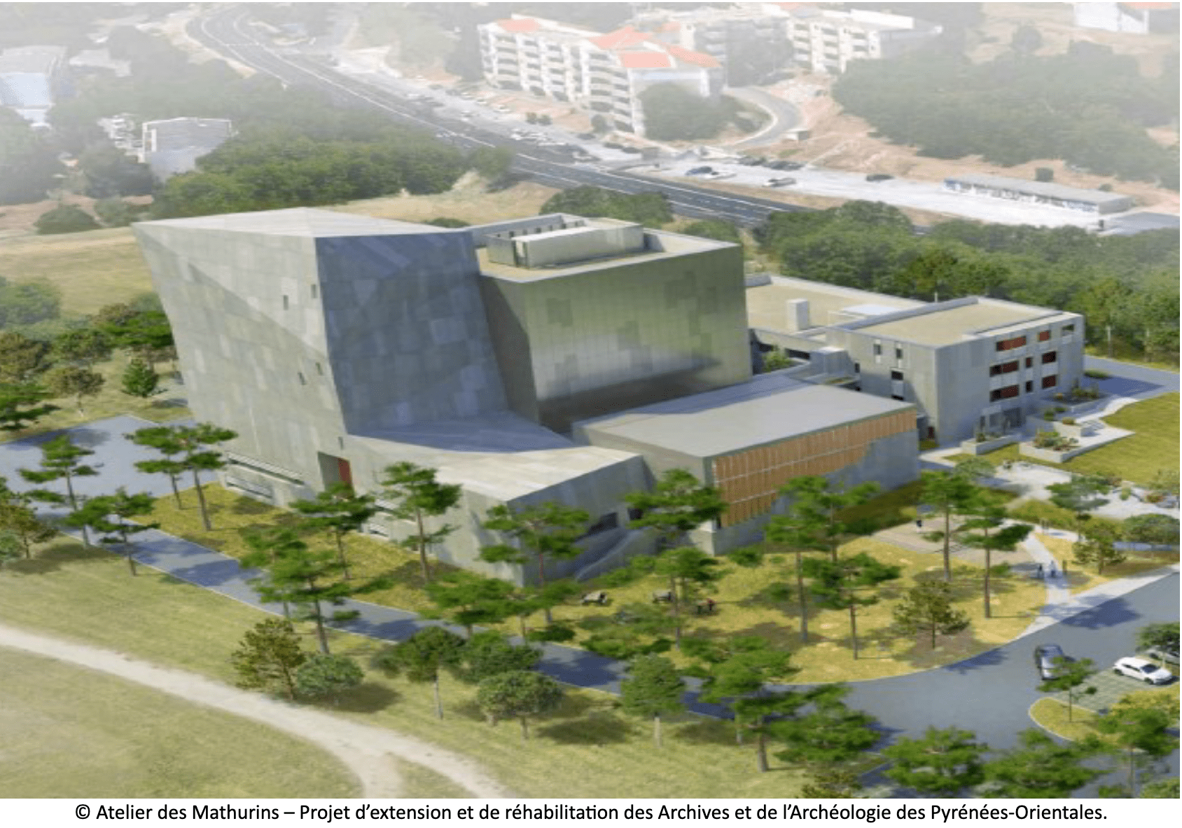 Projet d'extension et de de réhabilitation du bâtiment des Archives départementales et de l'Archéologie des Pyrénées-Orientales (Atelier des Mathurins) 20 millions d'euros pour l'extension des Archives départementales des Pyrénées-Orientales