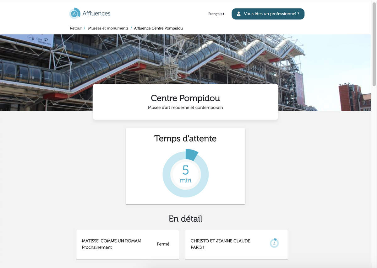 L'application Affluences enregistre 10 millions de consultations chaque mois (Affluences)