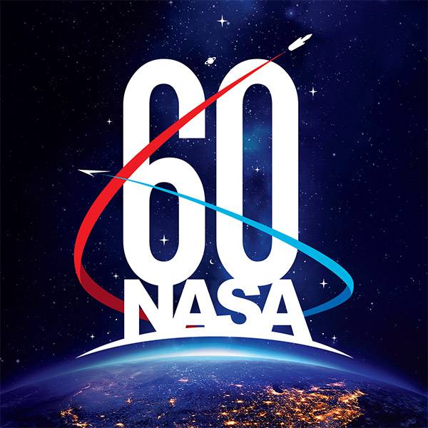 Le logo des 60 ans de l’agence gouvernementale américaine. crédits : NASA anniversaire-NASA
