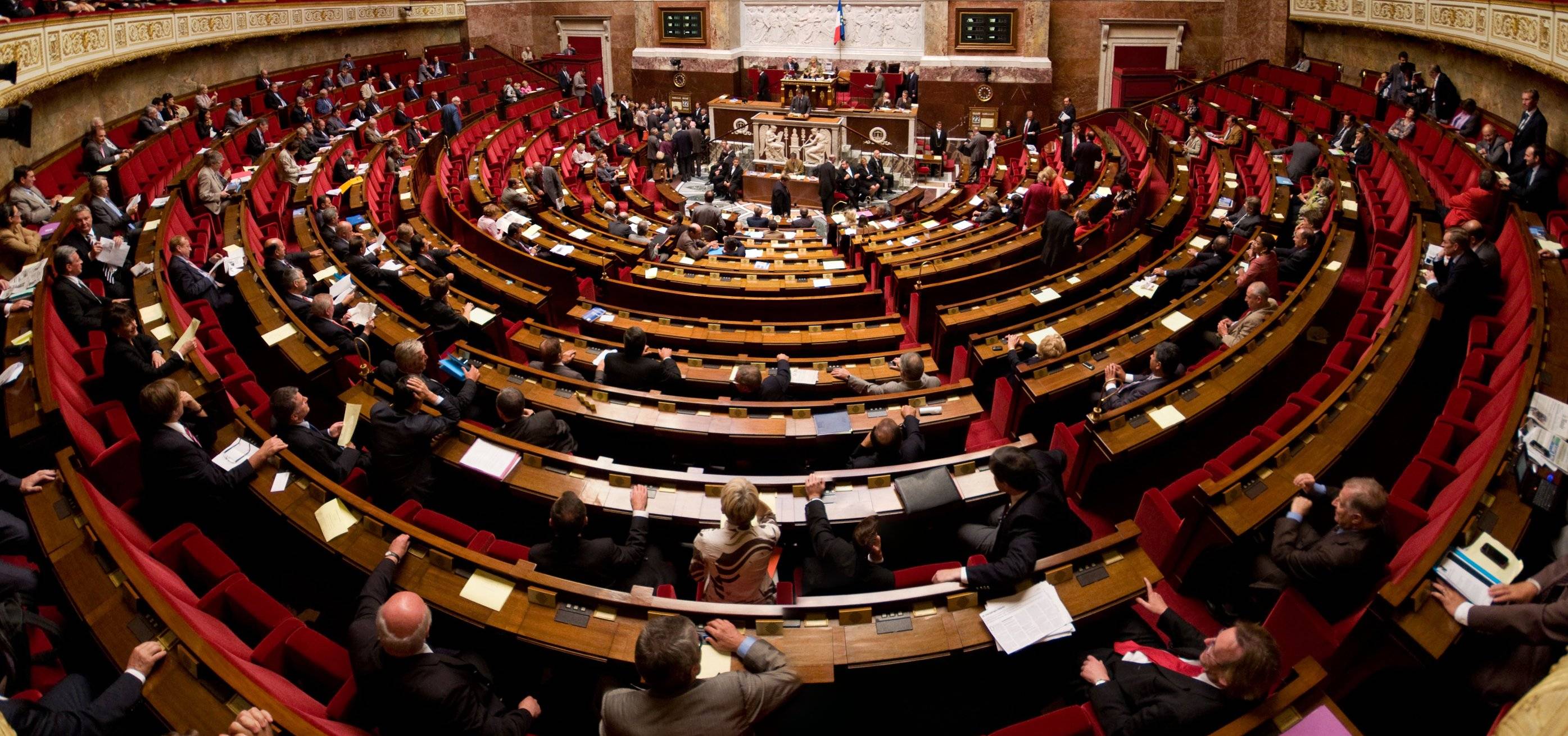 L'hémicycle de l'Assemblée nationale, bien rempli ou déserté, selon les lois. (Richard Ying et Tangui Morlier CC BY-SA 3.0) hemicycle-assemblee-nationale