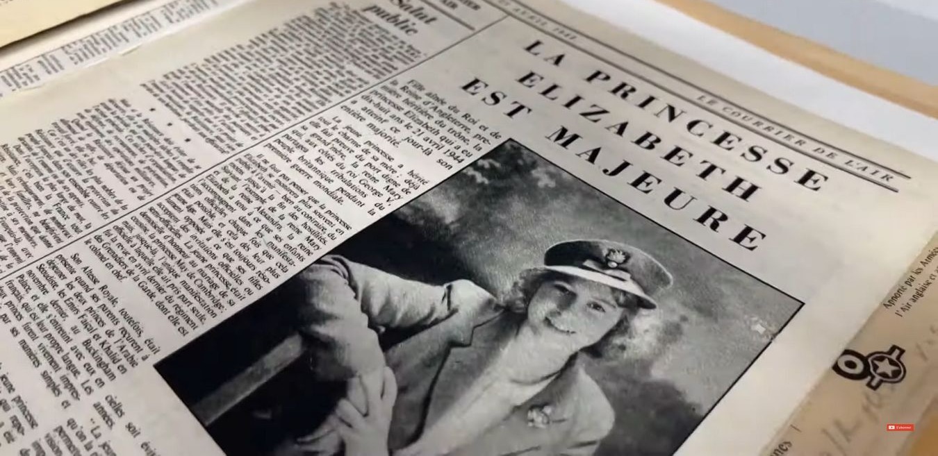 Des titres de presse provenant de collections rares sont numérisées par les archives départementales de Haute-Vienne. (France 3 Nouvelle Aquitaine / Youtube) archives-presse-haute-vienne-reine-elizabeth-ii