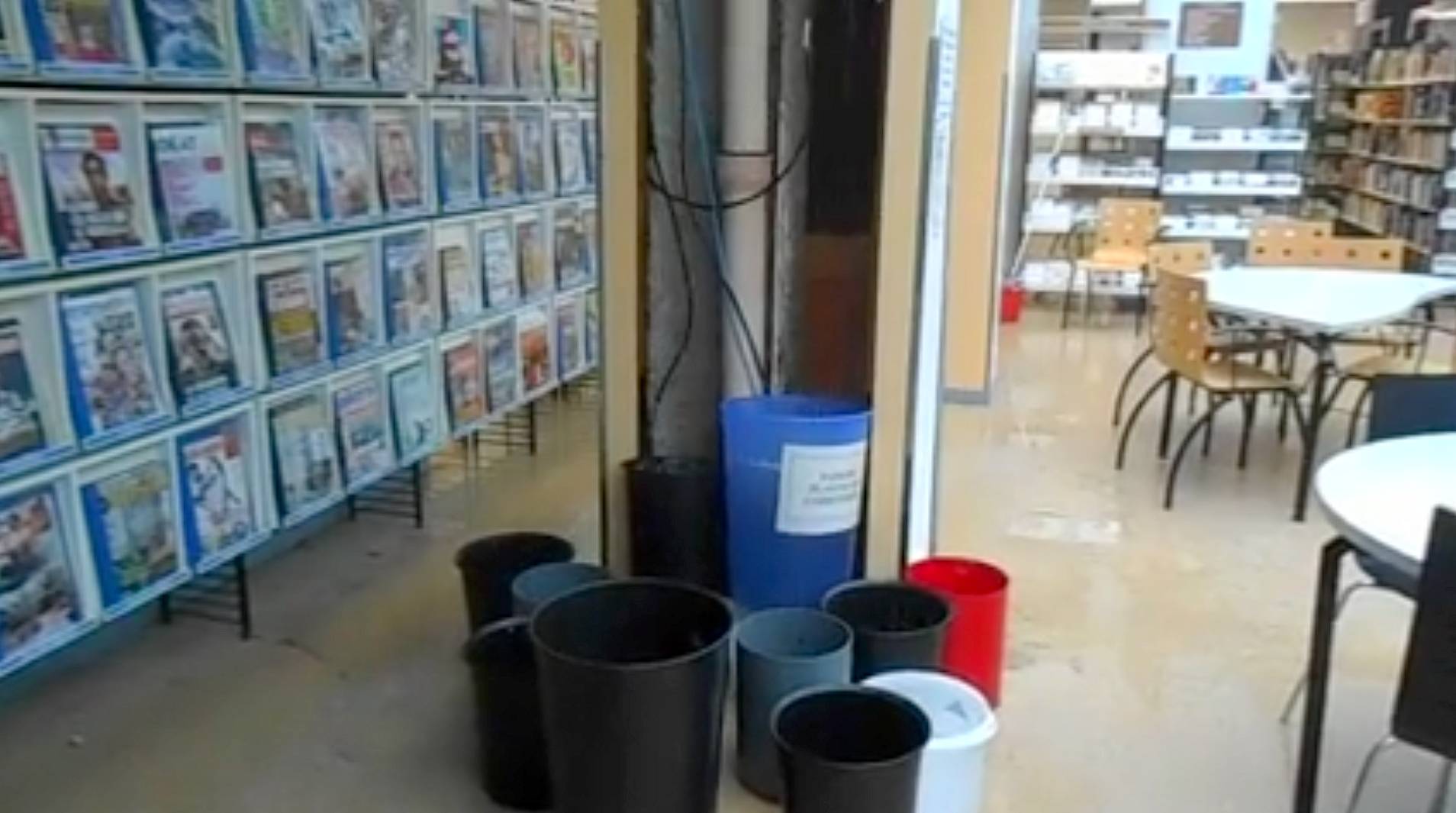 La bibliothèque Parmentier (11ème arrondissement de Paris) a pris l'eau le 15 septembre dernier. (DR)