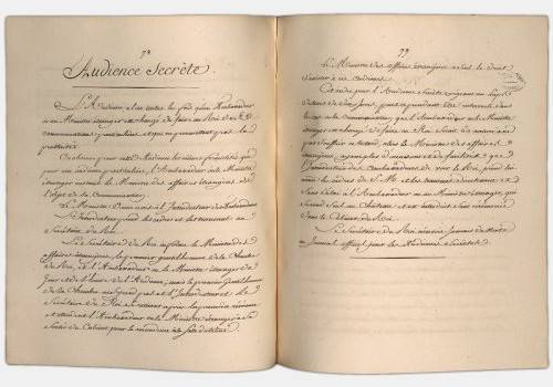 Cérémonial de la Cour de France destiné aux ambassadeurs et ministres étrangers publié en 1818 (Archives diplomatiques)