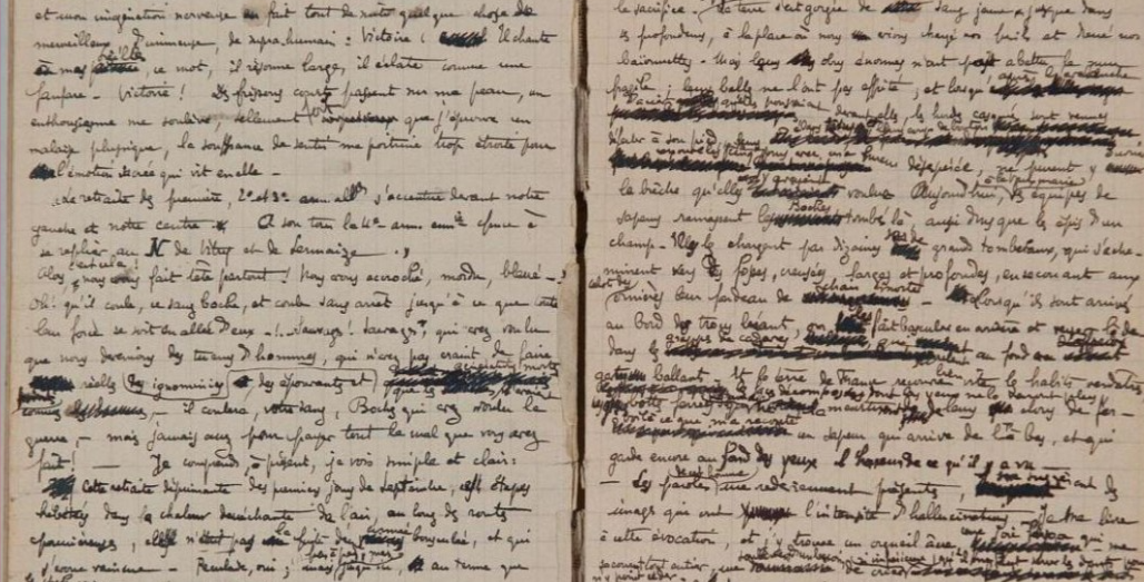 Carnet préparatoire à Ceux de 14 (© Nicolas Gallon/Agence Contextes/BnF) La BnF lance un appel au don pour l'acquisition des archives de Maurice Genevoix