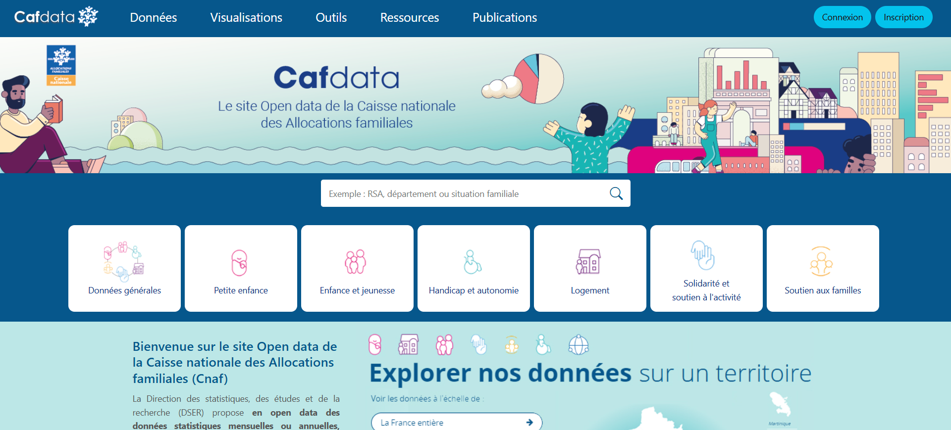 Page d'accueil du portail Cafdata (Caf) Allocations-familiales-devoilent-nouveau-portail-open-data