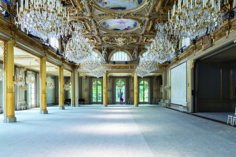 La salle des fêtes du Palais de l'Elysée (© Présidence de la République) Les boîtes à archives Cauchard mettent le cap sur l'Elysée