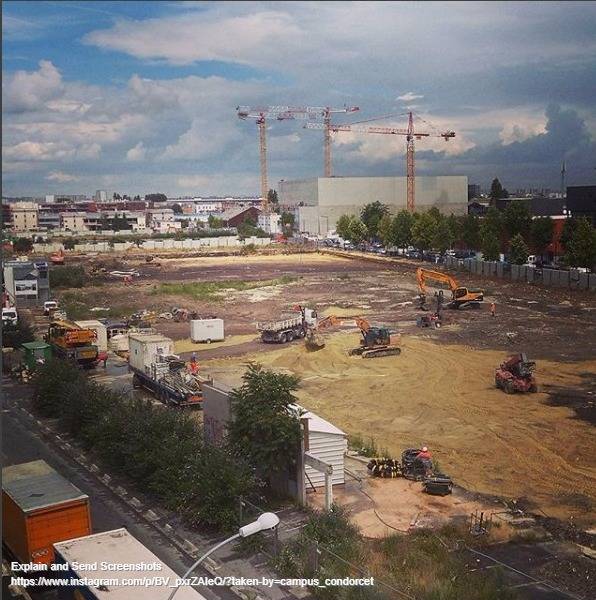 Vue aérienne du chantier du futur Campus Condorcet (Instagram / Campus Condorcet)