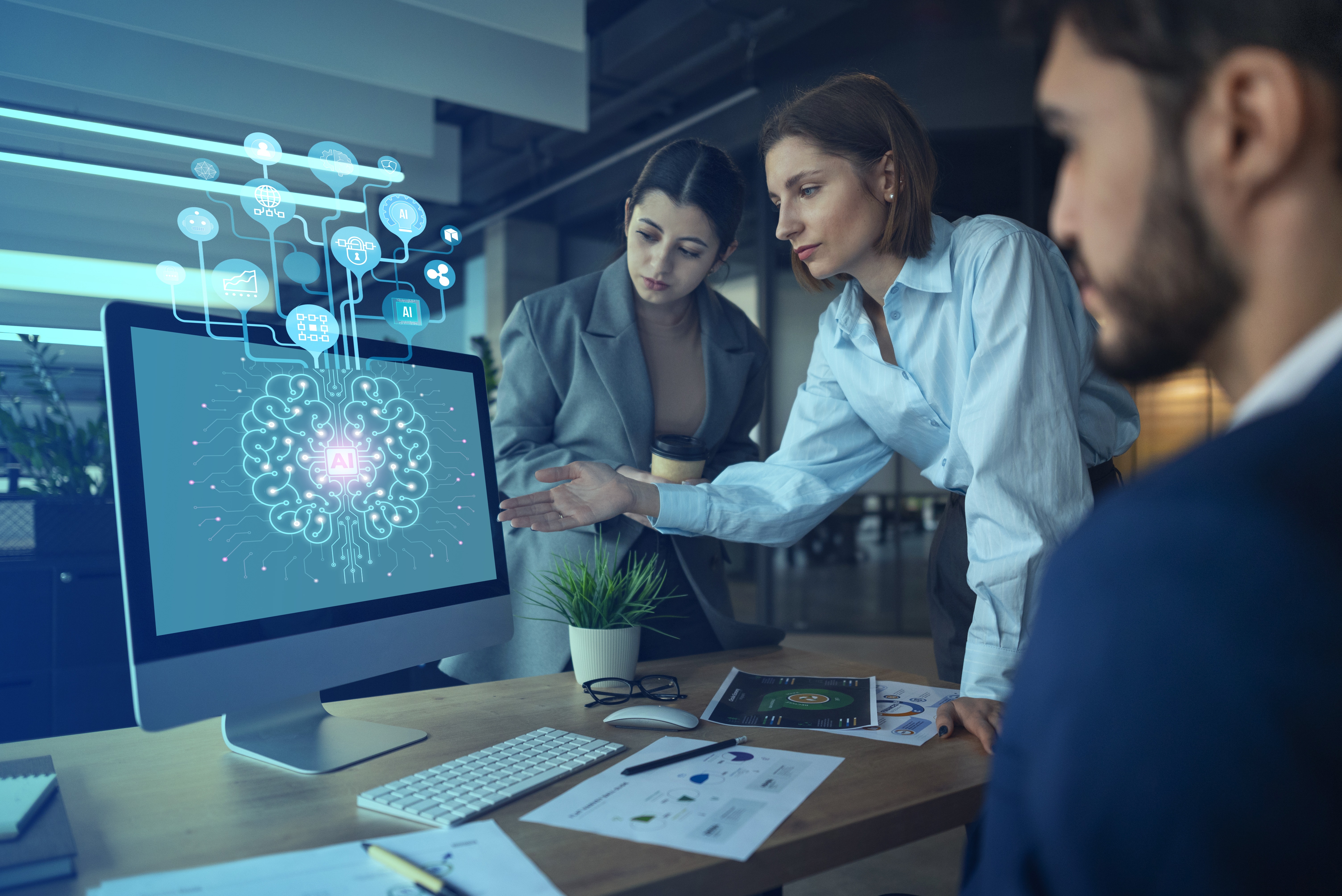 Des nouveaux chiffres sur l'intelligence artificielle qui proviennent de la dernière étude produite par l'éditeur américain Salesforce. (Image de Freepik) etude-ia-generative-revolution-service-it