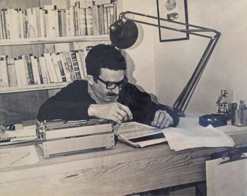Gabriel Garcia Marquez à sa table de travail (Harry Ransom Center)