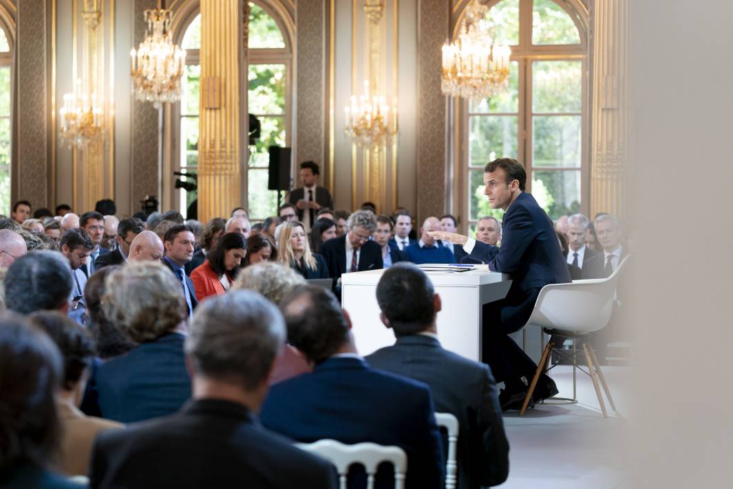 Emmanuel Macron lors de la conférence de presse du 25 avril 2019 (Présidence de la République)