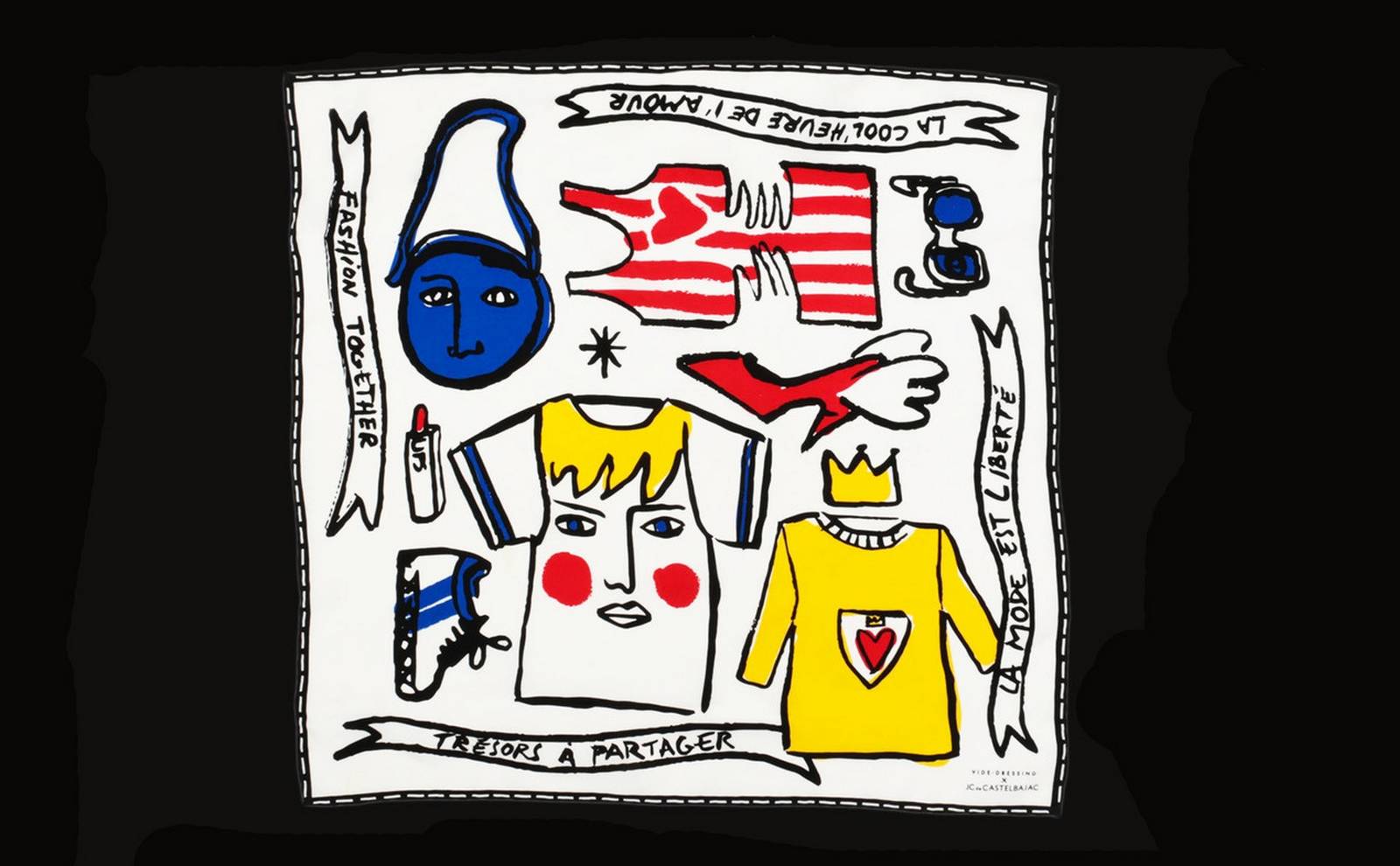 Le foulard en soie VIdedressing x Castelbajac, produit en édition limitée à 100 exemplaires. (DR)