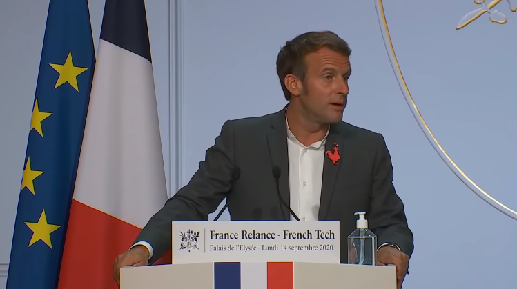 Emmanuel Macron devant les acteurs de la "French Tech" (Présidence de la République)