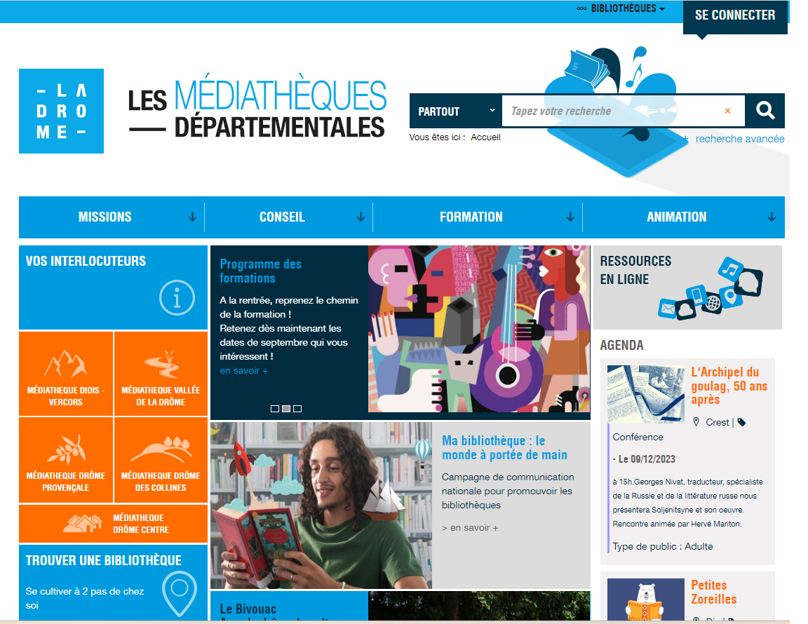 Le réseau des médiathèques de la Drôme choisit Syracuse pour le déploiement de son nouveau portail. (DR) reseau-mediatheques-drome-syracuse-portail