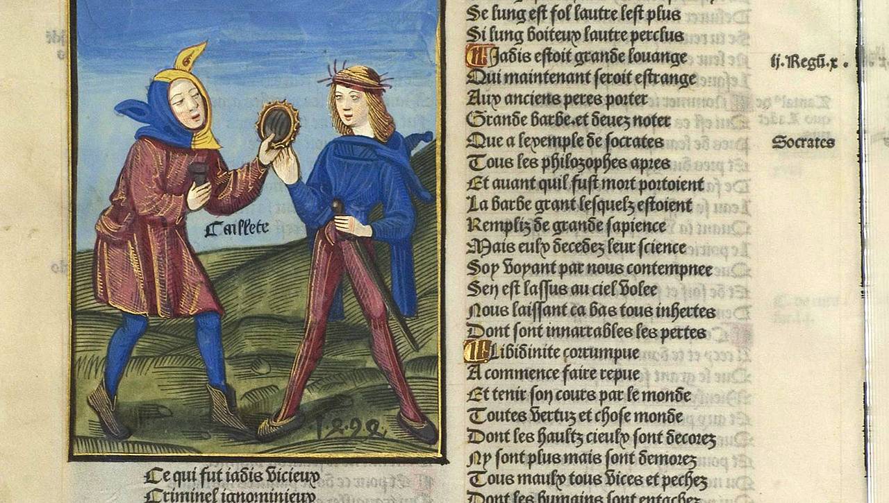 Page d'une version française du Narrenschiff de Sébastien Brant (Bibliothèque d'État et d'université de Dresde, CC BY-SA 4.0) Narrenschiff