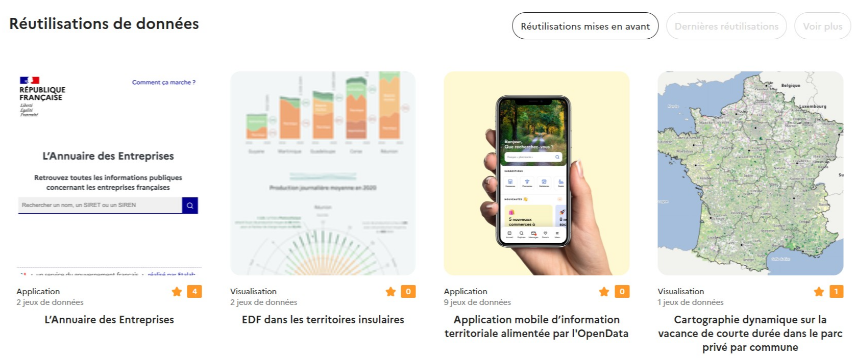 Page d'accueil de la plateforme open data du gouvernement français (data.gouv.fr) Open data : la France devient le meilleur élève européen
