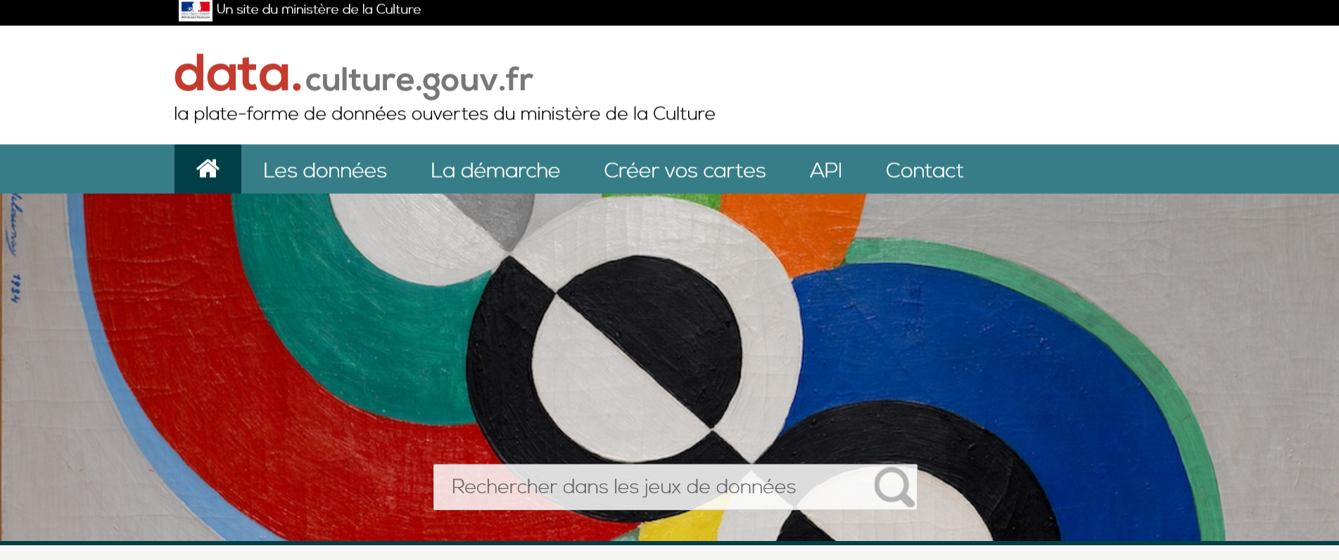 page d'accueil de la plateforme open data du Ministère de la Culture (Ministère de la Culture) Open-data-ministere-Culture-lance-consultation