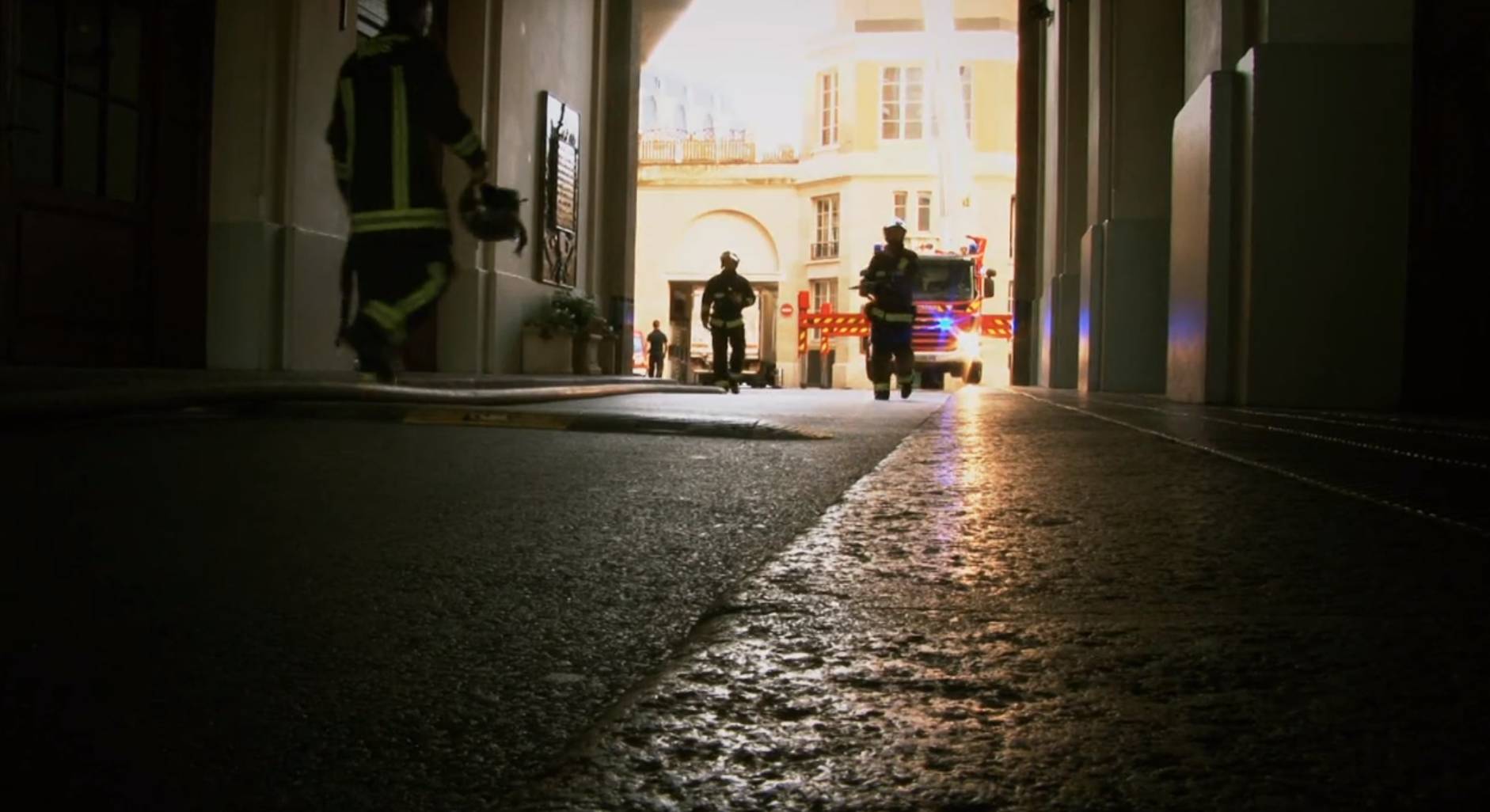 La Brigade des sapeurs-pompiers de Paris, dont deux éléments sont présents de façon permanente sur le site Richelieu de la Bnf, a demandé à se désengager du site à l'été 2019. (Capture d'écran d'une vidéo Vimeo)