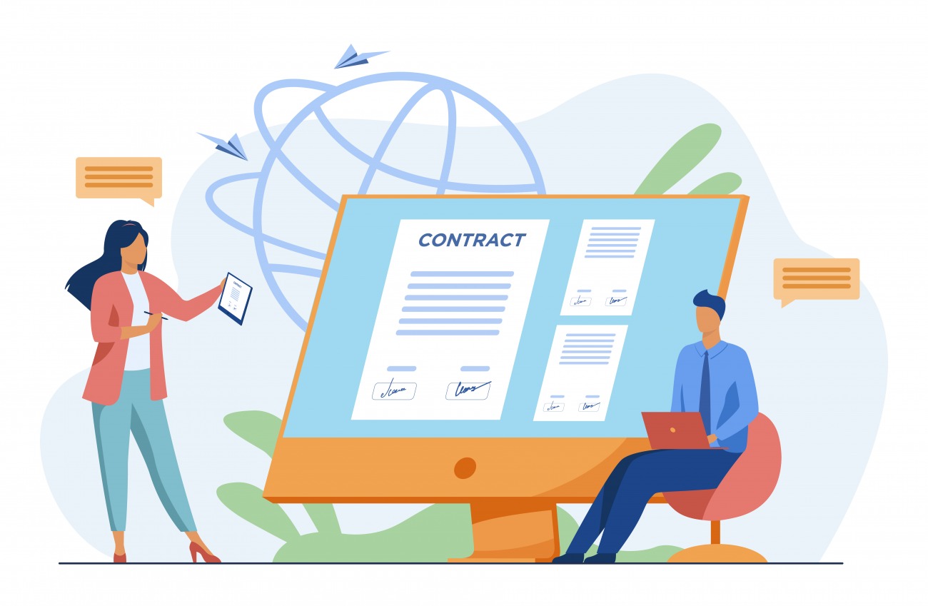 Selon leur nature, les documents ne nécessitent pas le même niveau de signature électronique. (Freepik/pch.vector) signature-electronique-contrat