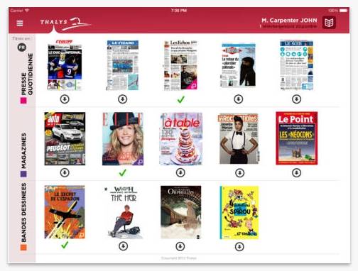 L'application ePress&More lancée par Thalys. (DR)