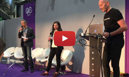 L'équipe d'Archimag (Michel Remize, Clémence Jost et Eric Le Ven) présentent les mots-clés du Salon Documation 2018. (DR) Documation-journalistes-Archimag